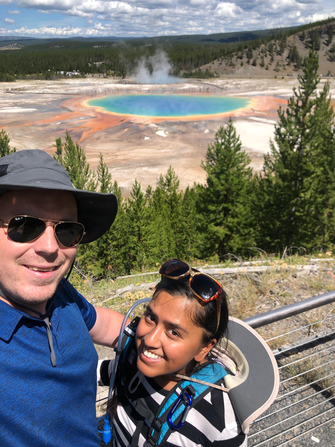 Yellowstone National Park geysers on the Engagement Road Trip