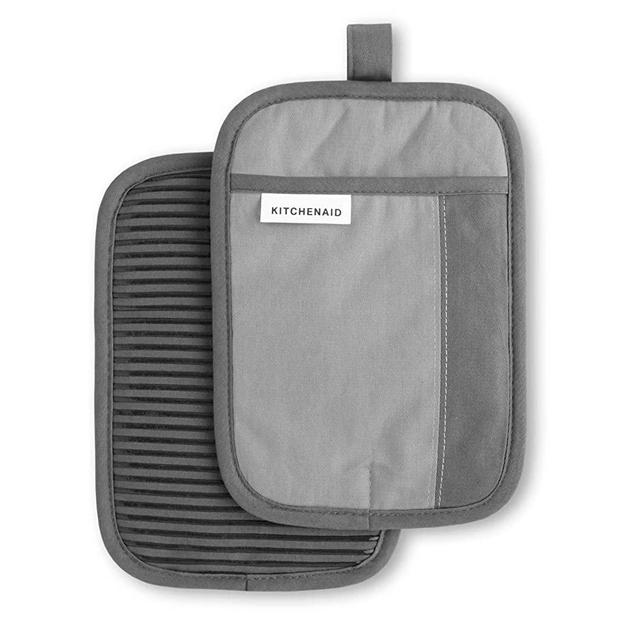 KitchenAid Beacon Pot Holder Set, 7"x10", Cool Grey/Contour Silver