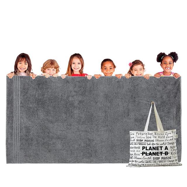 Homerican Oversized Bath Towels Extra Large - Fluffy & Soft Oversized Turkish Bath Sheet - Quick Dry, Absorbent & Machine-Washable Cotton Towels for Bathroom, Hotel, or Spa - 40x80, 600 GSM - Grey