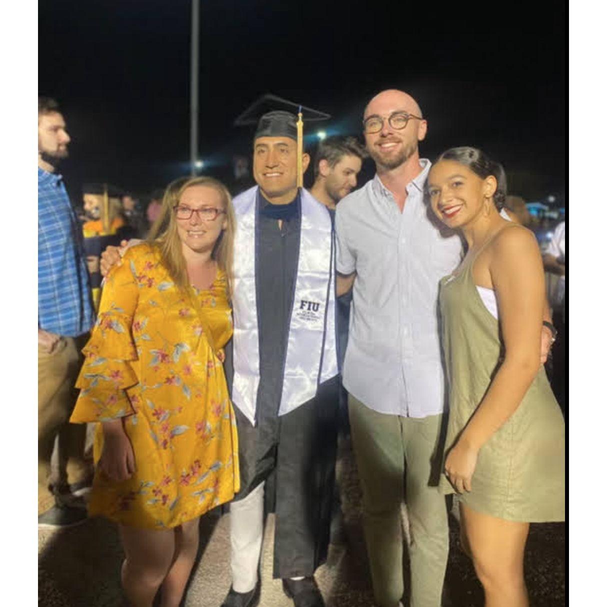 Celebrating Erick's masters graduation