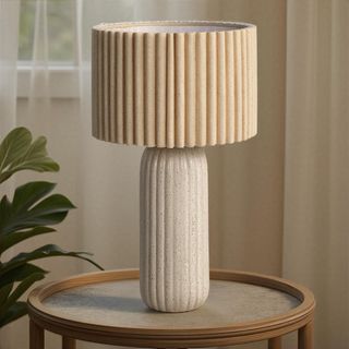 Mira Stoneware Table Lamp with Fluted Shade