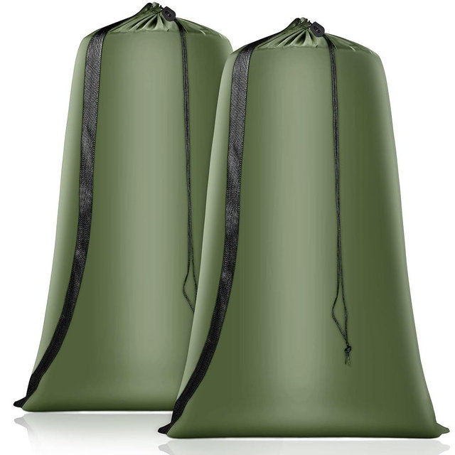 Heavy Duty Laundry Bag 2 Pack XL Nylon Laundry Bags with Straps, Washable Large Dirty Clothes Organizer with Drawstring Closure, Travel Washing Bag Fit a Laundry Hamper or Basket
