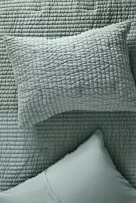 Cotton Jersey Channel-Stitch Quilted Shams, Set of 2