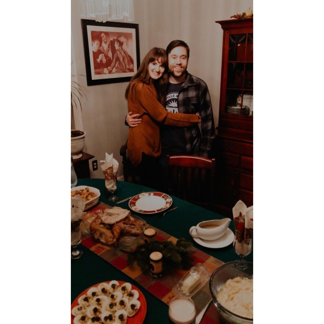 First Thanksgiving at Casey's parent's house.