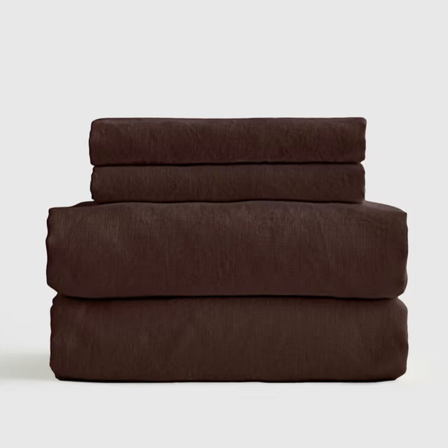 Organic Brushed Cotton Sheet Set - Espresso, King