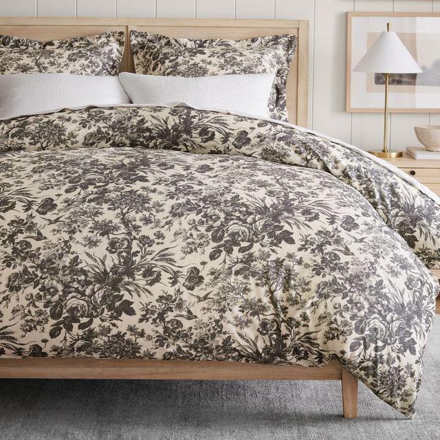 Sorrel Toile Duvet, Charcoal, King/Cal. King