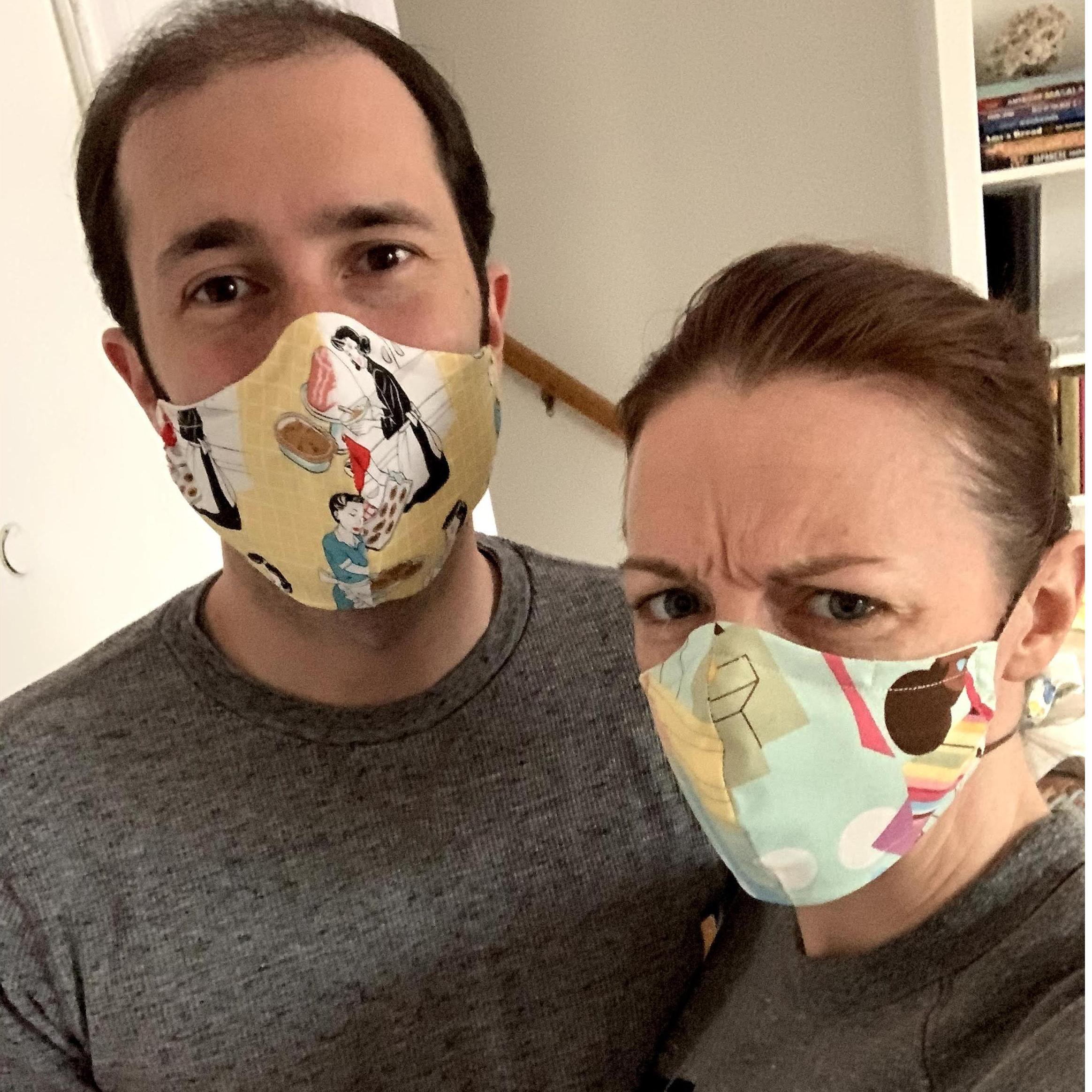 First time wearing masks, March 2020