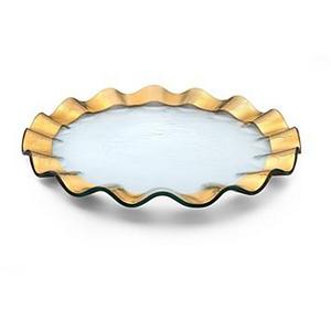 Annieglass Ruffle Series Buffet Plate Gold