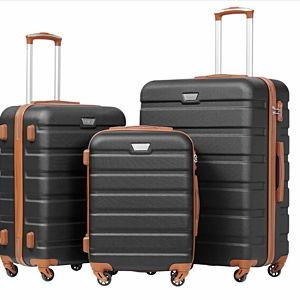Coolife Luggage 3 Piece Set Suitcase Spinner Hardshell Lightweight TSA Lock