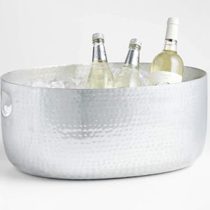 Crate and Barrel Bash Silver Beverage Tub