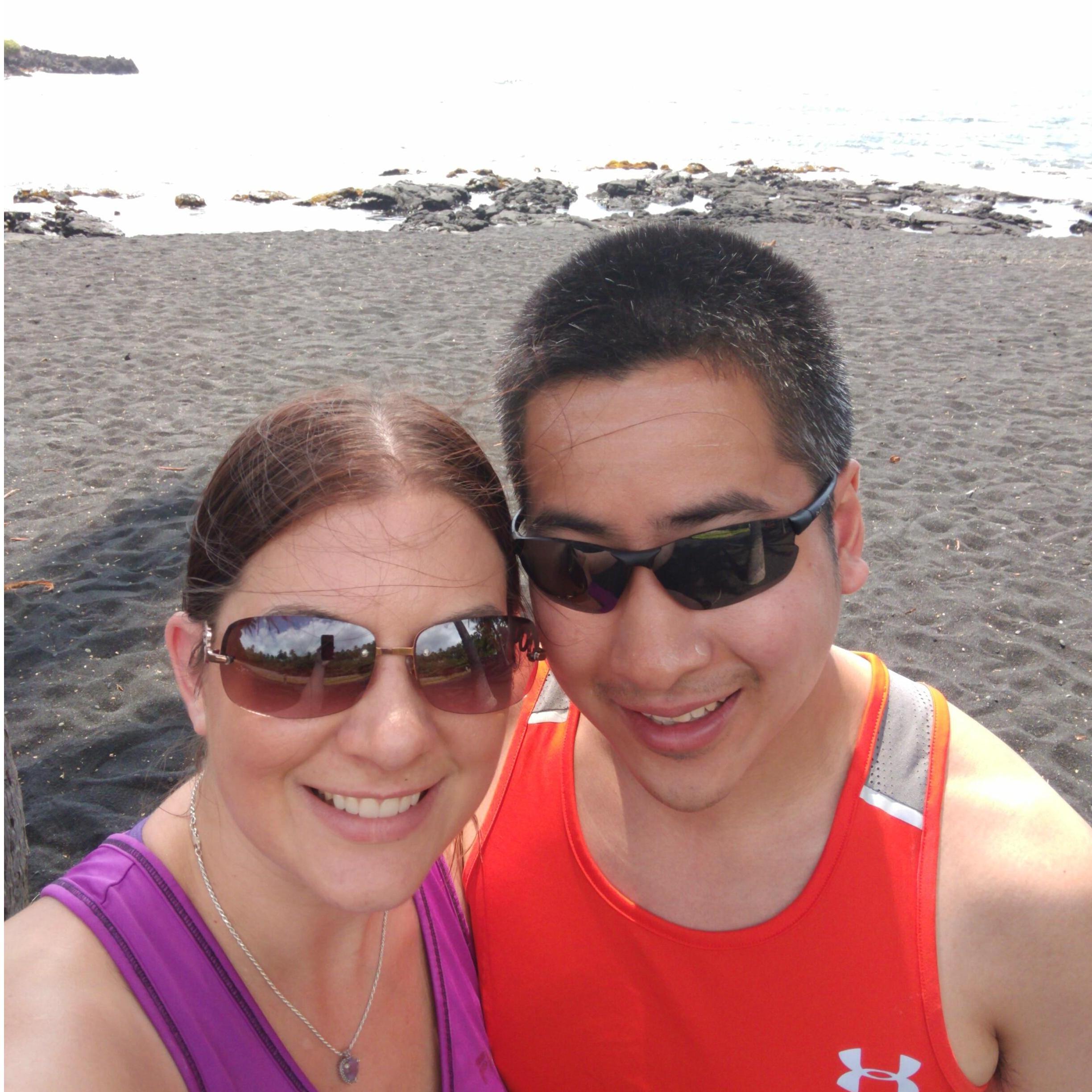 Black sand beach in Hawaii