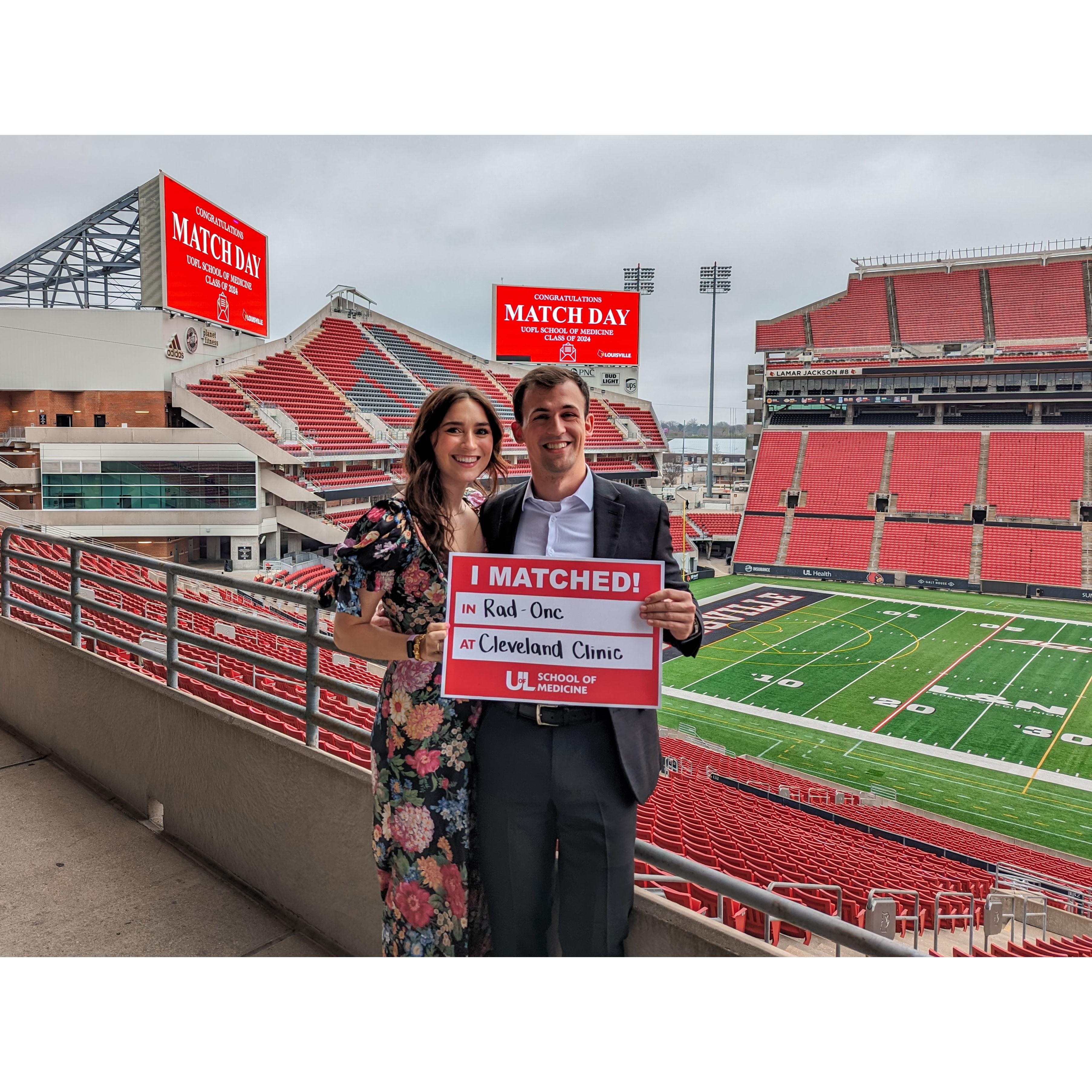 JC's match day and when we found out we'd be moving back to Ohio!