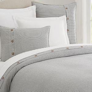 Wheaton Stripe Duvet Cover, Full/Queen, Navy