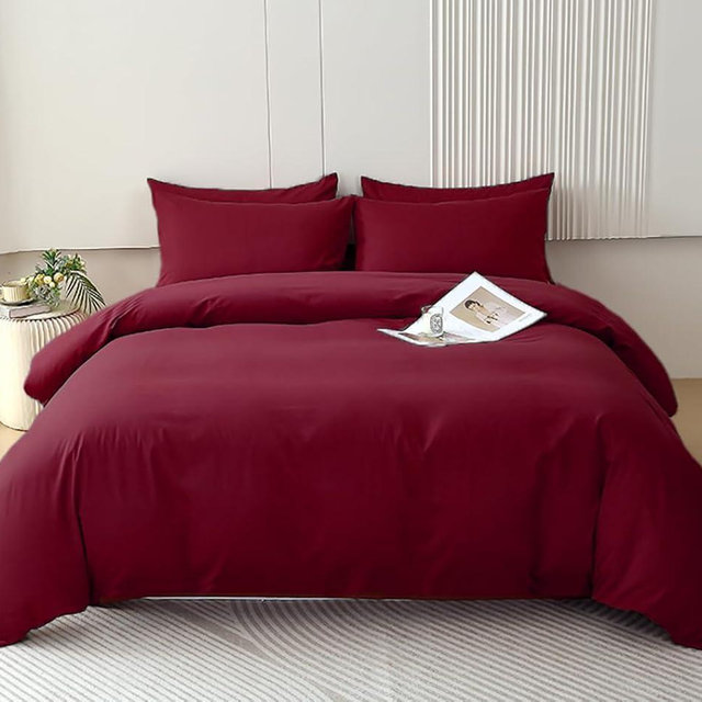 Houseri Burgundy Comforter Set Queen Dark Red Bedding Sets for Women Teen Girls Noble Wine Red Bordeaux Maroon Comfy Breathable Lightweight Bed Quilts Queen Ultra Soft