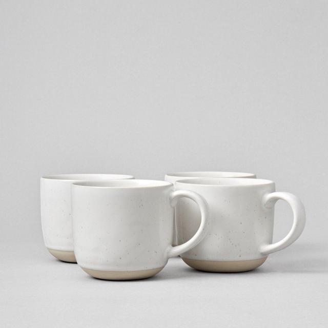 The Mugs—Speckled White—1 Set of 4