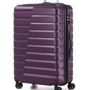 Coolife Expandable Large Checked Luggage with Spinner Wheels, Hard Shell Suitcase TSA Lock Rolling Travel Luggage 28-inch,Purple