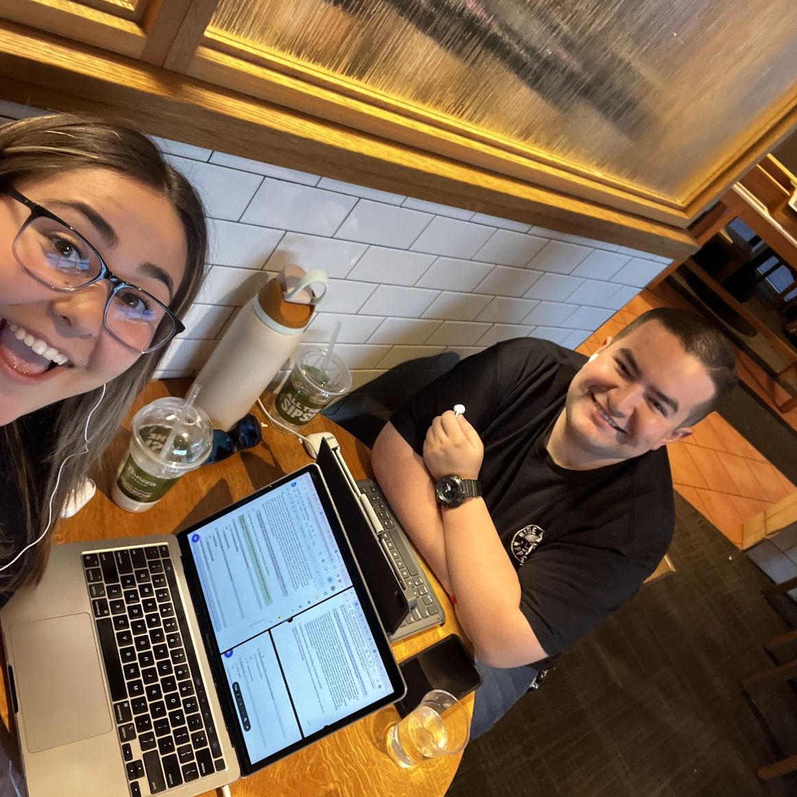 One of MANY coffee dates, so Emily could finish her CalTPA's.