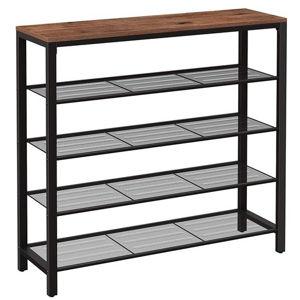 Shoe Rack 5 tier, 39.4W, Hazelnut Brown