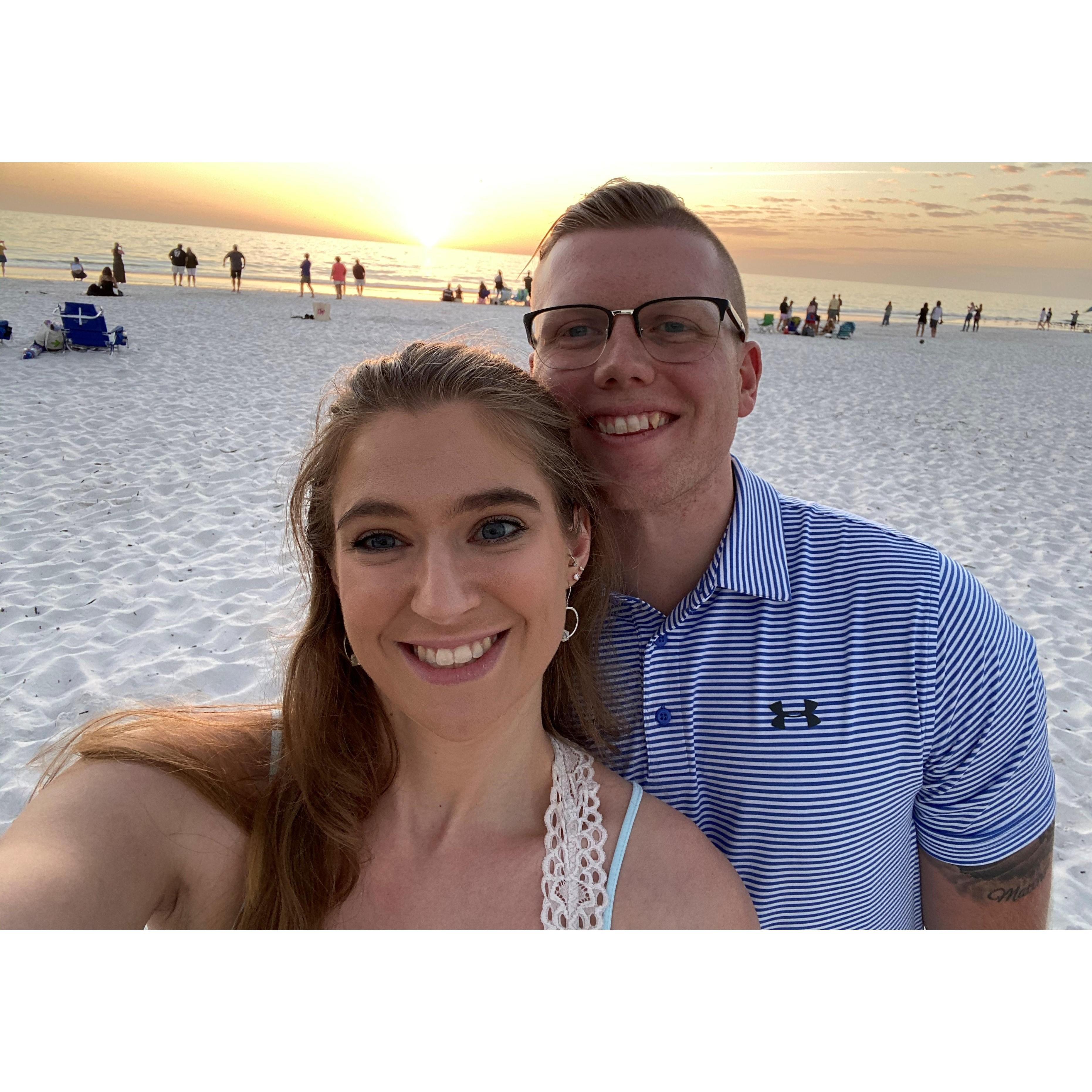 Little did we know that we'd be engaged on this same beach a little over a year later