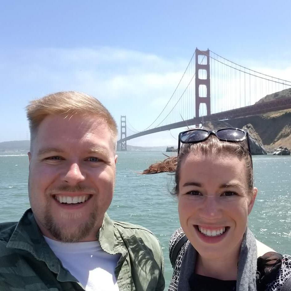 After biking across the Golden Gate Bridge on our ride from San Francisco to Sausalito.