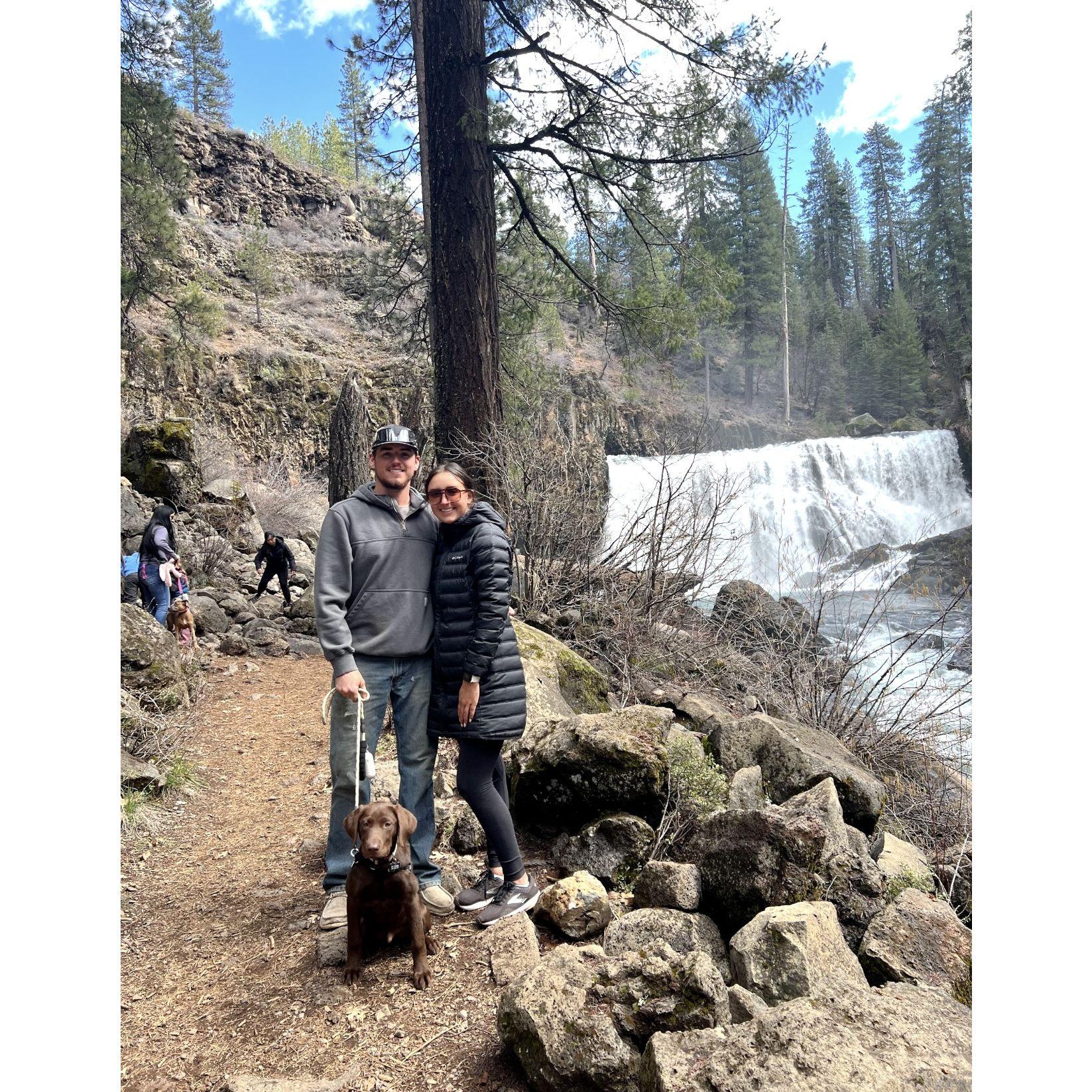 Exploring waterfalls while living near Mt. Shasta!