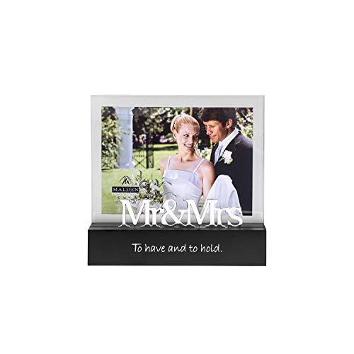 Malden International Designs Celebrated Moments Mr. and Mrs.Black Wood Picture Frame, 5x7, Black