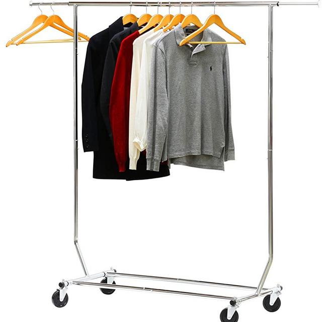 Simple Houseware Supreme Commercial Grade Clothing Garment Rack, 51 to 75 inches Extensible Rod, Chrome
