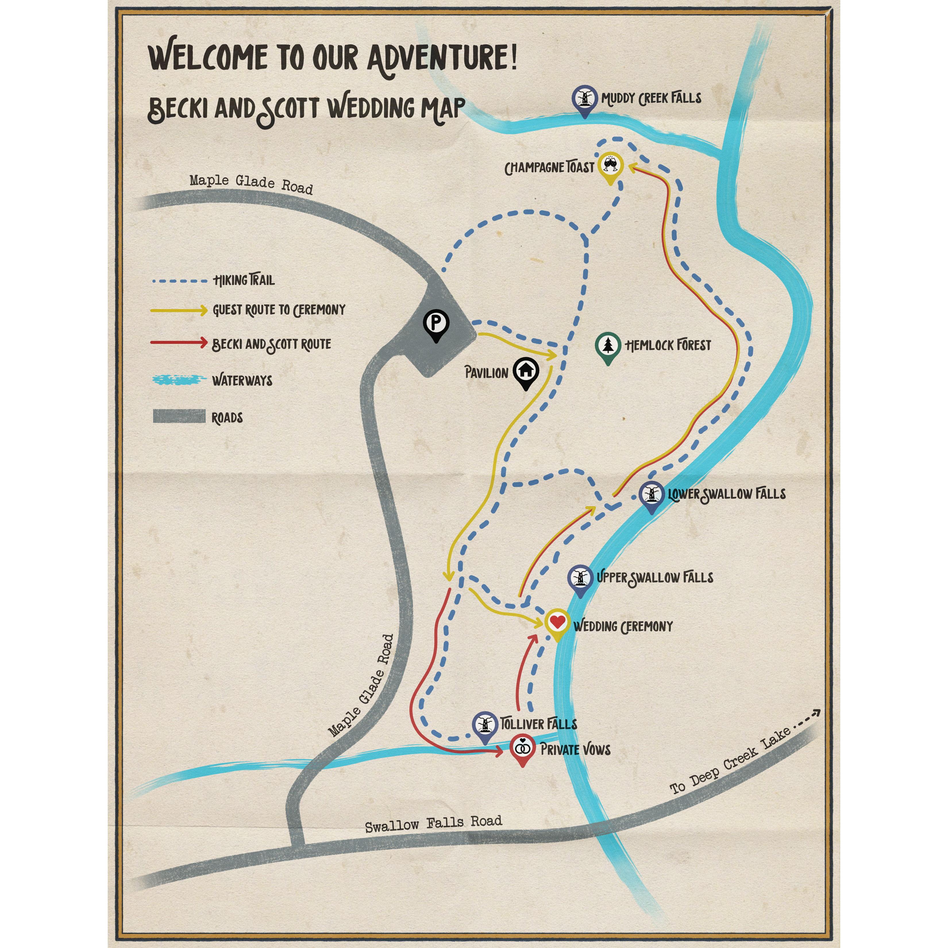 Check out the trail!  The ceremony will be taking place at different places along the trail.  Can't wait to take in the views with you!