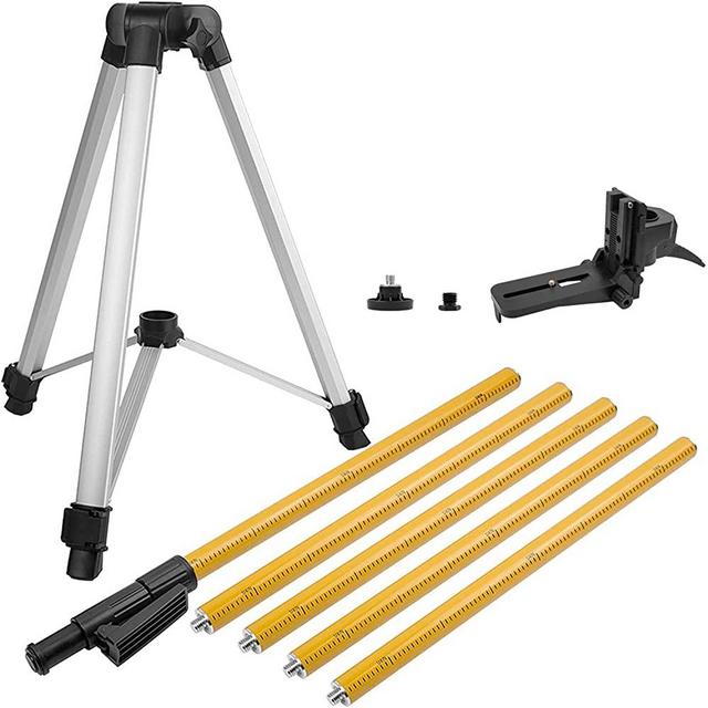 Firecore 12 Ft./3.7M Professional Laser Level Pole with Tripod and 1/4-Inch by 20-Inch Laser Mount for Rotary and Line Lasers, Adjustable Telescoping Laser Pole with 5/8"-11 Threaded Adapter-FLP370C