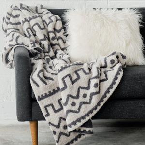 Saranoni - SARANONI Large Home Throw Decorative Double-Layer Bamboo Blanket 50" x 60 (Mudcloth Pattern)