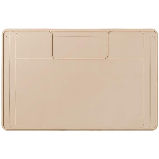 The Original Under Sink Mat - Silicone Waterproof mat, Adjustable, Easy to Clean, Kitchen Cabinet Liner, Disifenction Surface - 34" x 22" or Smaller - Beige