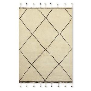 Marrakesh Diamond Moroccan Rug, 9x12', Ivory