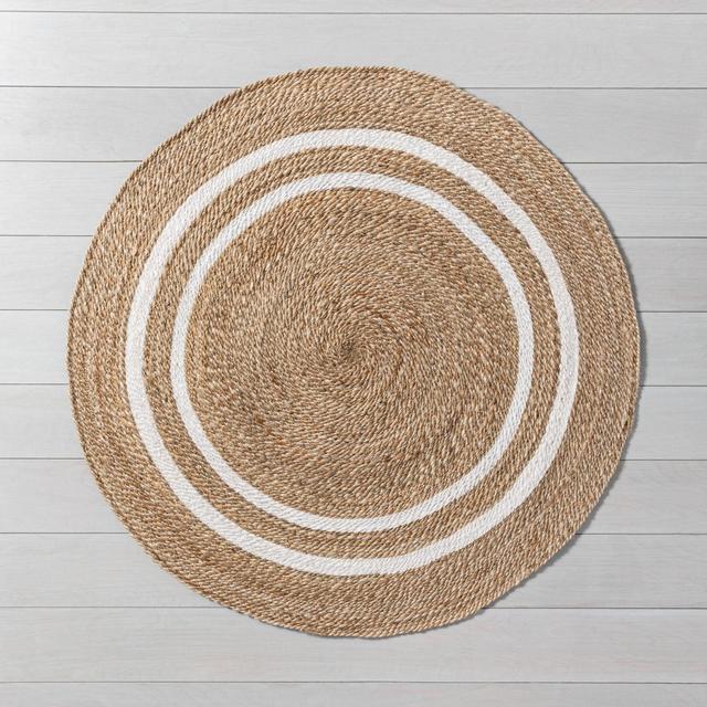 5' Round Jute Stripe Rug Cream - Hearth & Hand™ with Magnolia