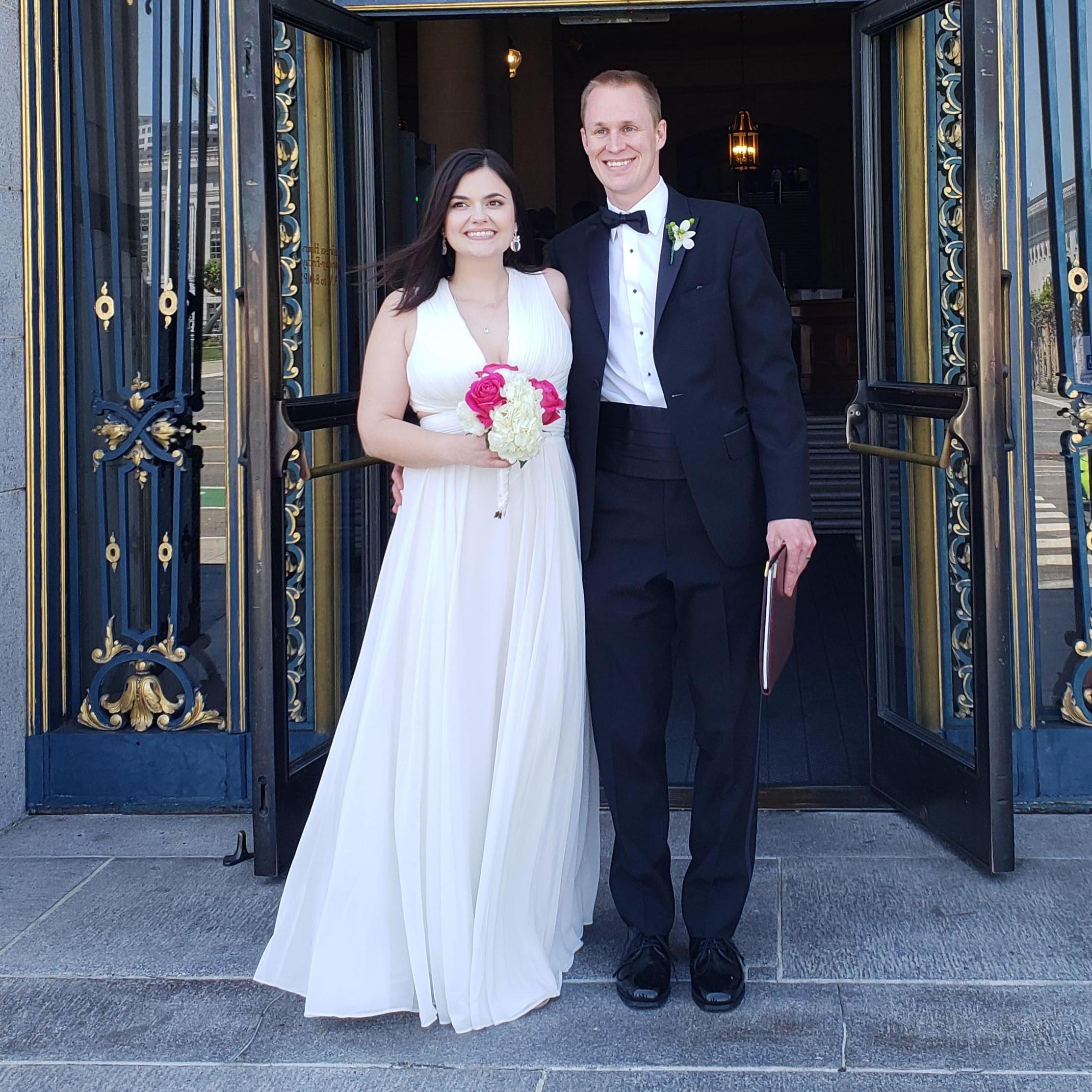 Emerging onto the streets of San Francisco as husband and wife