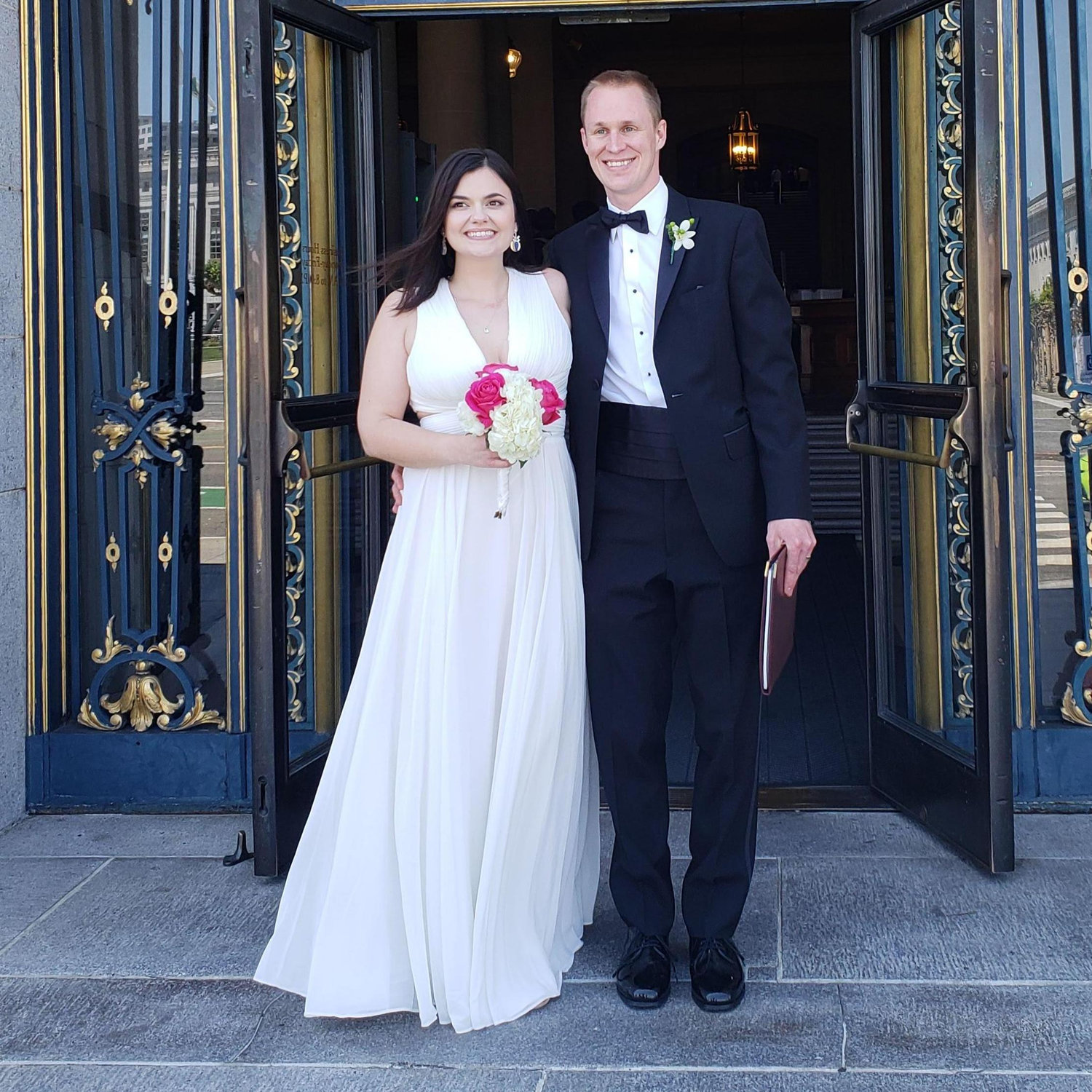 Emerging onto the streets of San Francisco as husband and wife