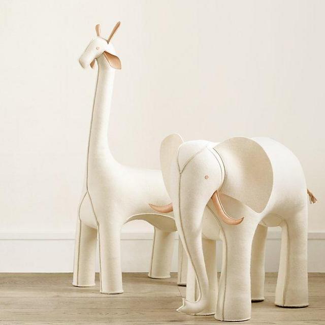 Oversized Wool Felt Giraffe - Ivory