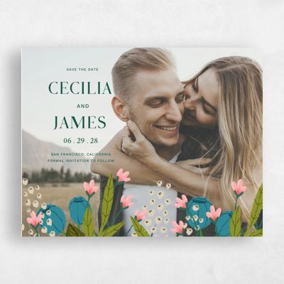 Emerald, Green Wedding Save the Date - Ybel Photo
