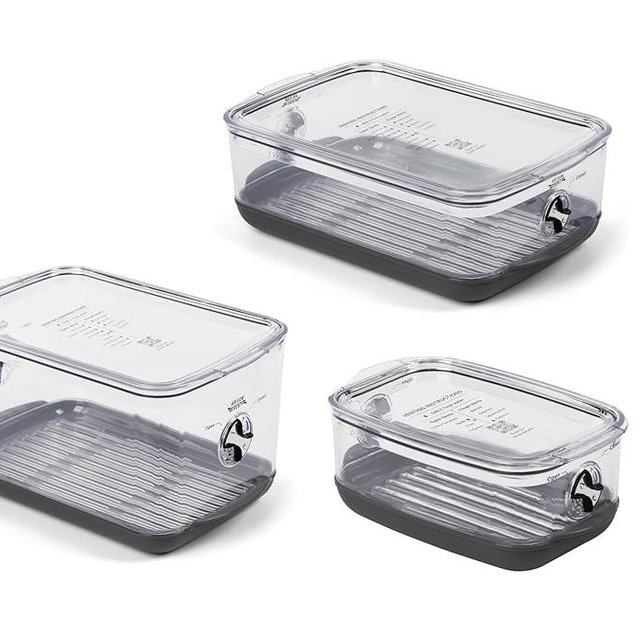 ProKeeper+ by Progressive Stackable Produce ProKeeper Storage Container with Stay-Fresh Vent System (PKS-3PC-Produce+)
