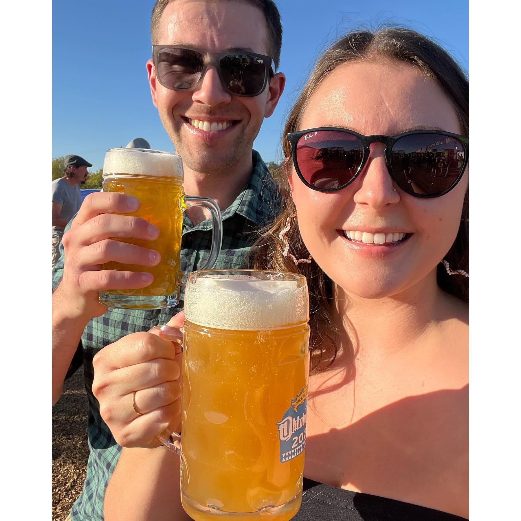Our favorite drink and one of the many reasons we fell in love- Sierra Nevada's Hazy Little Thing!
