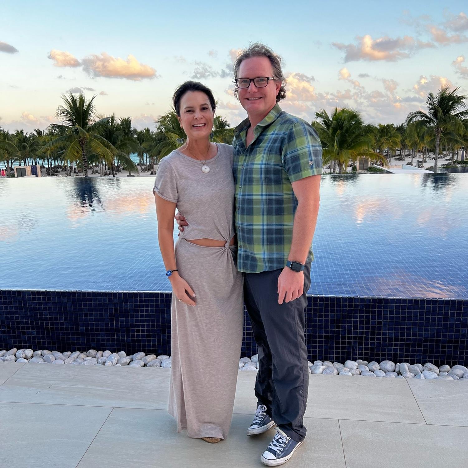 Celebrating Justin's birthday in Mexico.