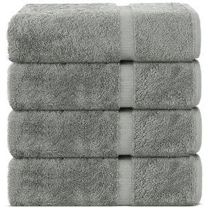Chakir Turkish Linens | Hotel & Spa Quality 100% Cotton Premium Turkish Towels | Soft & Absorbent (4-Piece Bath Towels, Gray)