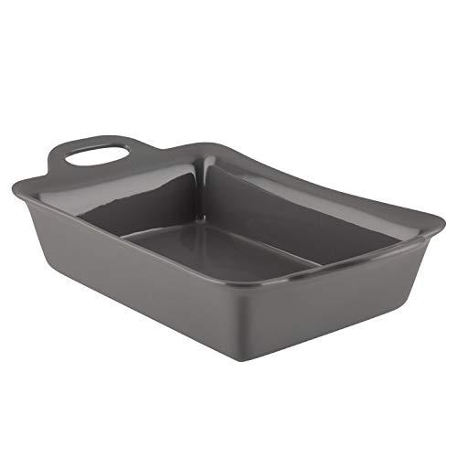 Rachael Ray 47859 9" x 13" Rectangular Stoneware Baker, Gray