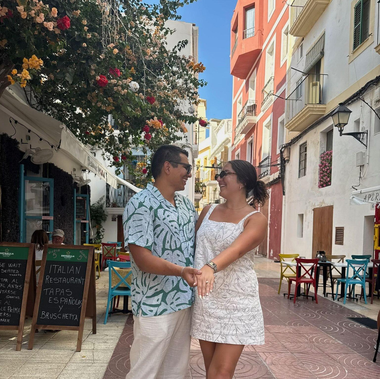 Enjoying our engagement in Ibiza when it was still under wraps!