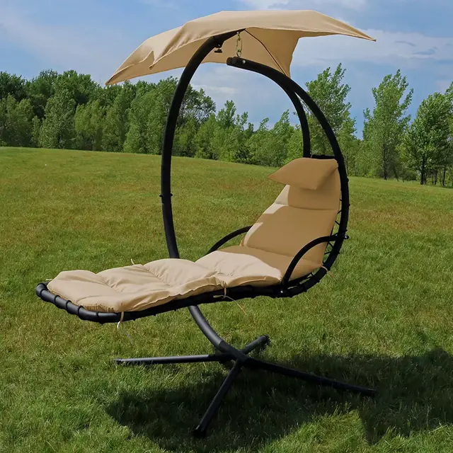 Sunnydaze Floating Chaise Lounger Chair in Beige