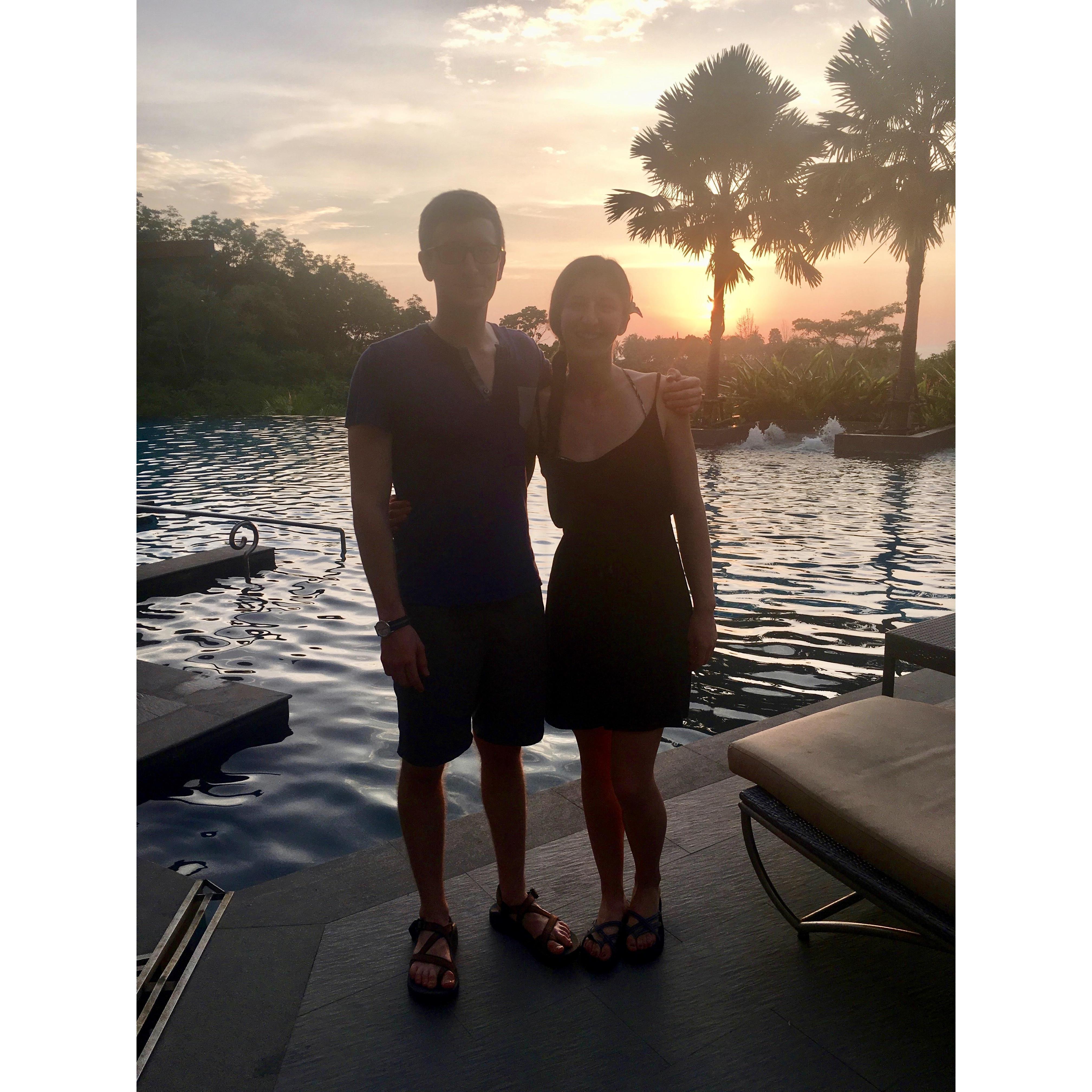 Sunset on our first international trip together in Thailand