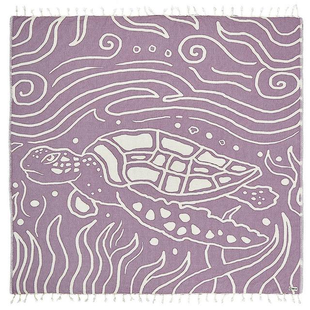 Sand Cloud Extra Large Turkish Beach Towel - Sand Free - 100% Organic Turkish Cotton Yarn - Quick Dry Towel for Beach Picnic Blanket or Bath - As Seen on Shark Tank - Marine Life (Olive Sea Turtle XL)