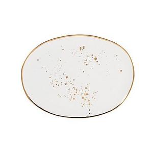 Olivia & Oliver Harper Splatter Organic Shape Gold 13-Inch Oblong Platter