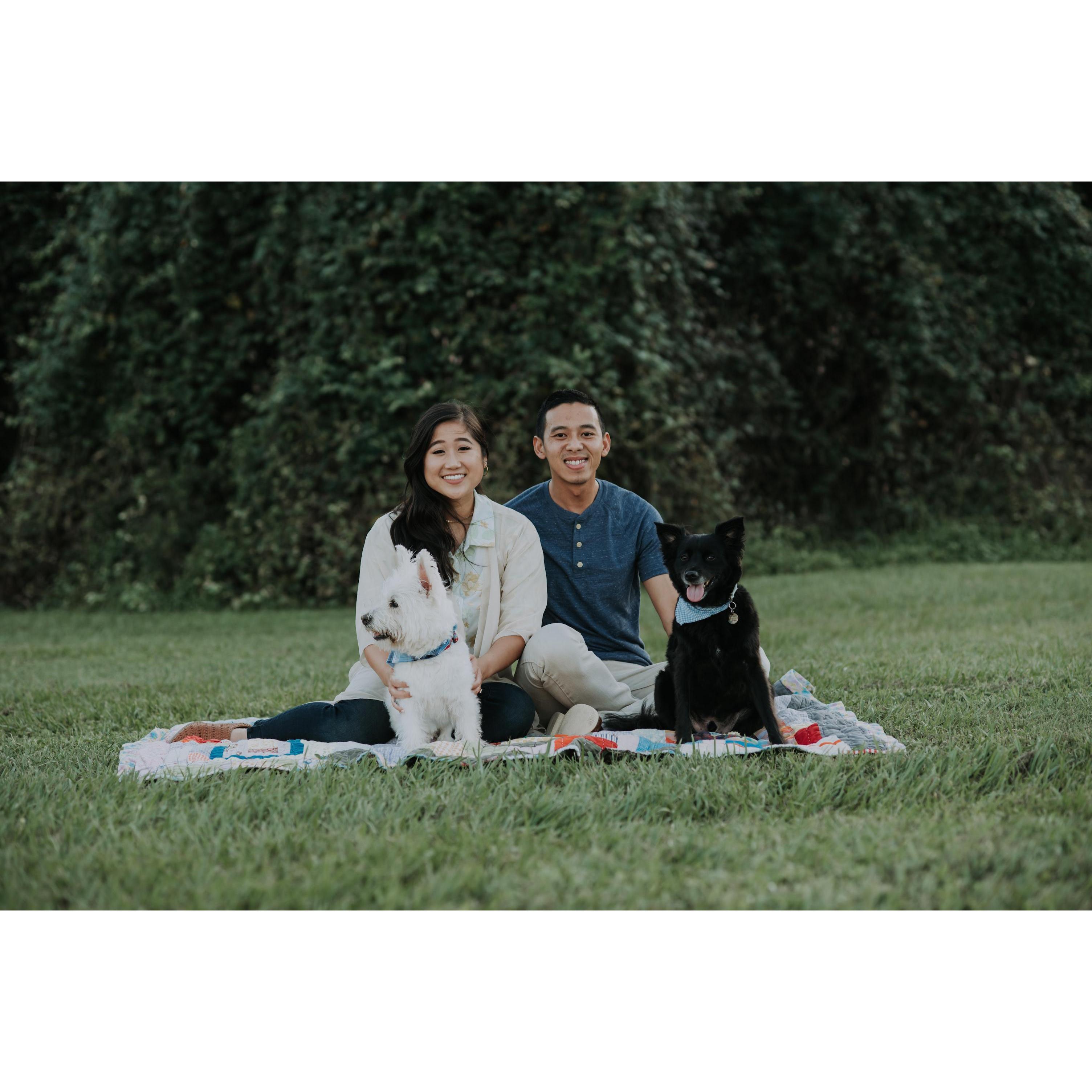 Our little family with Ralph the Westie and Astro Sirius Black.
