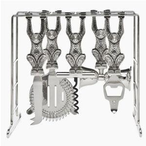 Asst. of 6 Monkey Bar Bartool Set, Silver