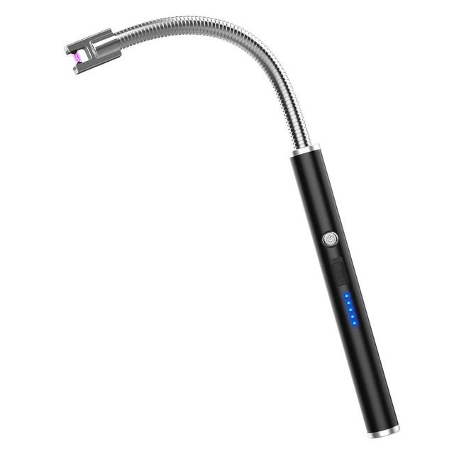 RONXS Lighter, Candle Lighter Camping Lighter Grill Lighter USB Lighter Plasma Arc with LED Battery Display Safety Switch, Longer Flexible Neck for Candle Cooking BBQs Fireworks